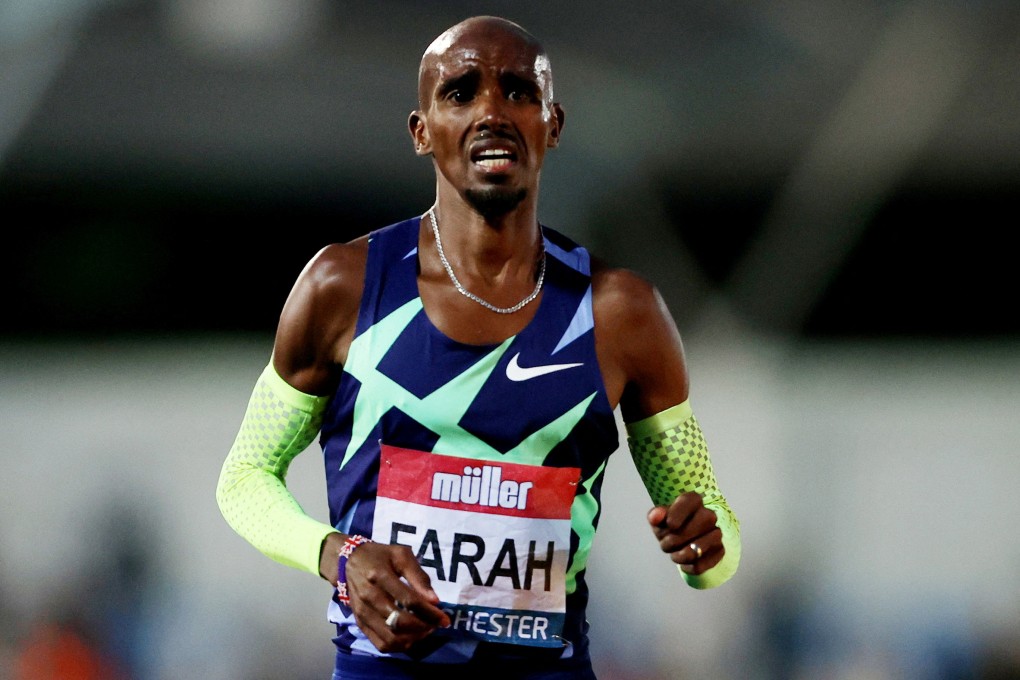 Britain’s Mo Farah reacts after the Men’s 10,000m at British Athletic Championships in June 2021 as he fails to qualify for the 10,000m at the Tokyo Olympics. Photo: Action Images via Reuters
