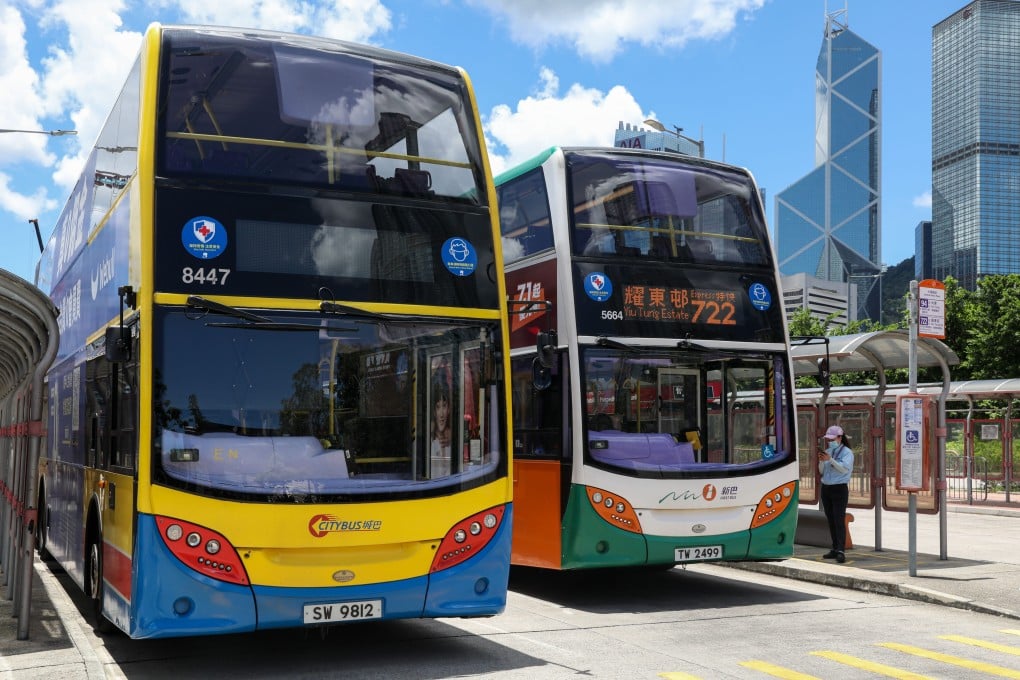 Citybus (left) and New World First Bus vehicles at the bus terminal in Central. Photo: Yik Yeung-man