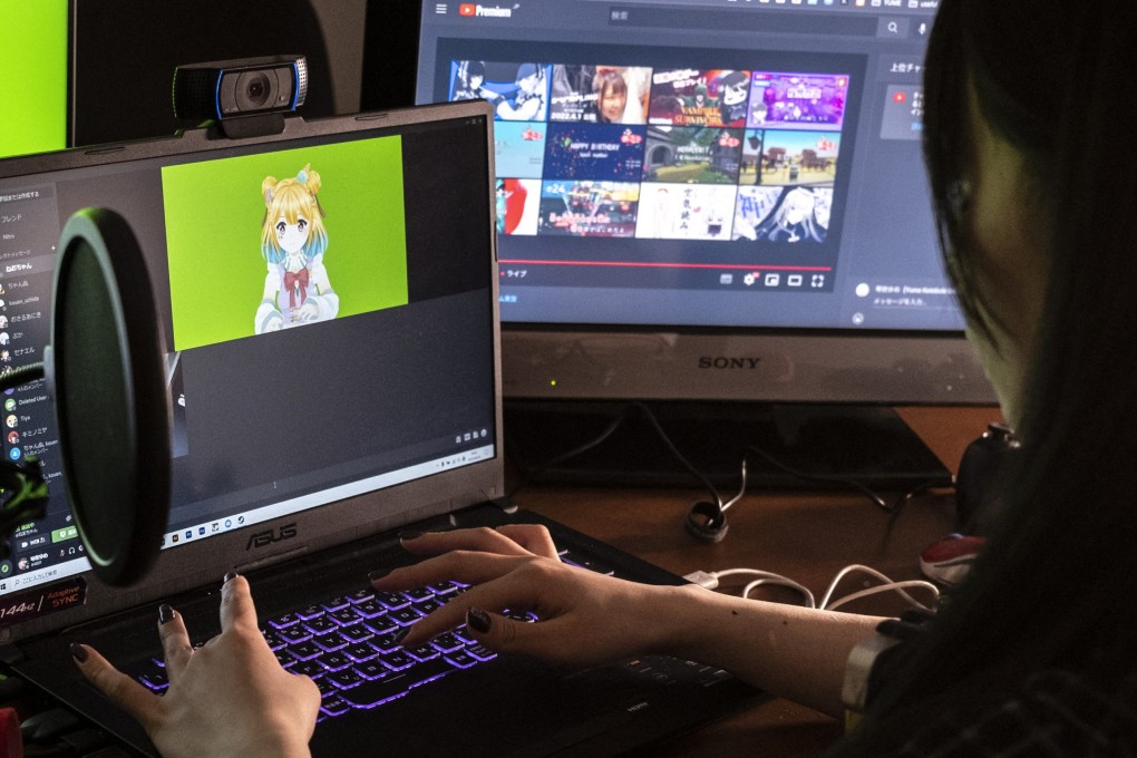Mayu Iizuka, a virtual YouTuber, preparing for a live-stream in Tokyo. Virtual YouTubers have transformed a niche Japanese subculture into a thriving industry where top accounts can rake in more than US$1 million a year. Photo: AFP