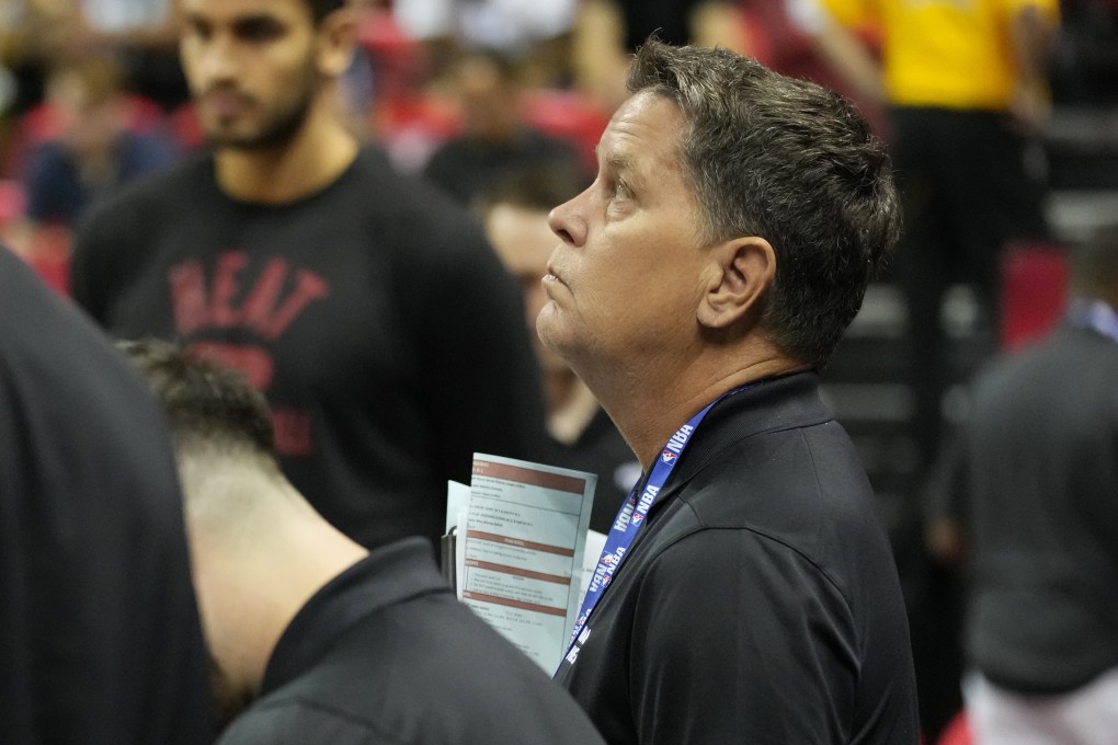 Miami Heat assistant Tim Cone watches during the first half an NBA Summer League game against the Atlanta Hawks. Photo: AP