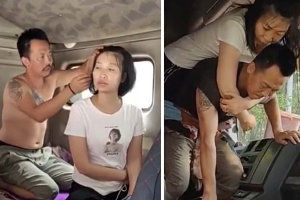 ’She is my first love’: truck driver keeps paralysed wife with him while working so he can take care of her. Photo: Handout