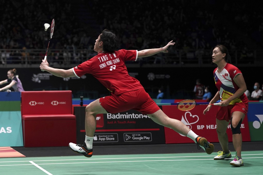 Tang Chun-man (left) and Tse Ying-suet are into the quarter-finals of the Singapore Open. Photo: AP