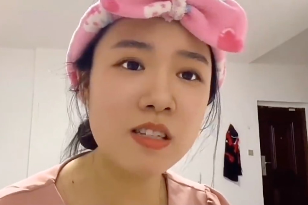 He Yuxiu told her story in a video posted on Chinese social media. She says she has been unable to find work as a teacher since she lost her job. Photo: Weibo