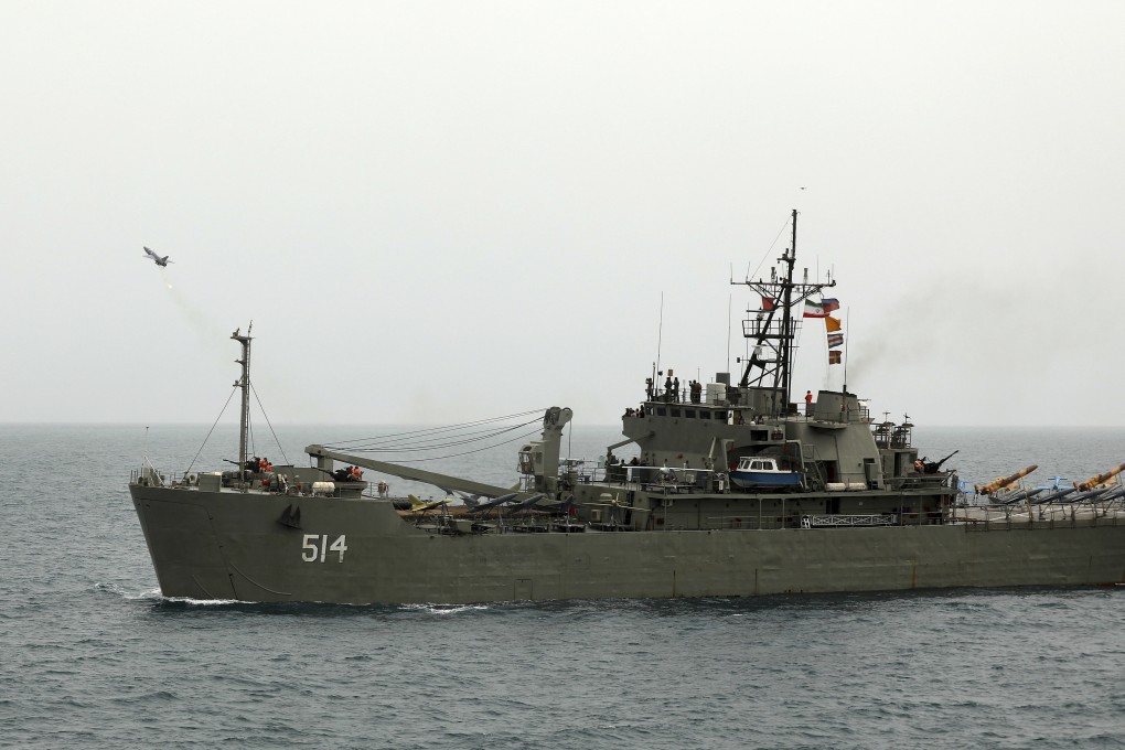 A drone is launched from an Iranian warship during a drill in the Indian Ocean. Photo: Iranian Army via AP