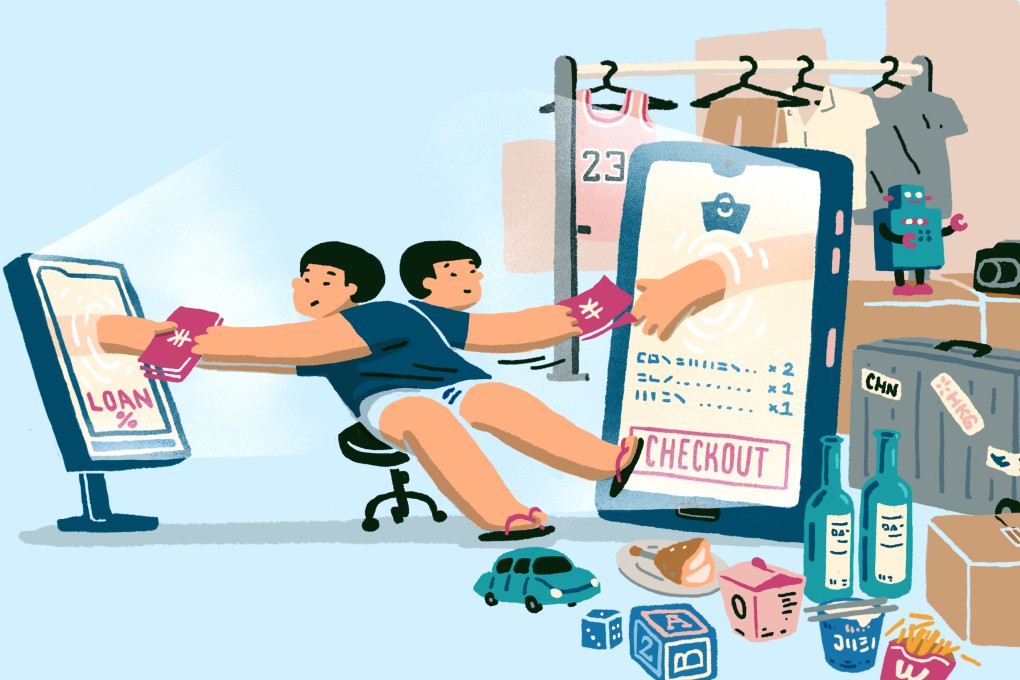Regulations on Big Tech companies have forced them to scale back fintech operations, but a growing number of smaller lending firms are feeding Chinese consumers’ appetite for borrowing. Illustration: Perry Tse