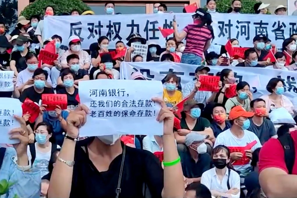 Bank customers have staged repeated protests demanding their money back. Photo: Reuters