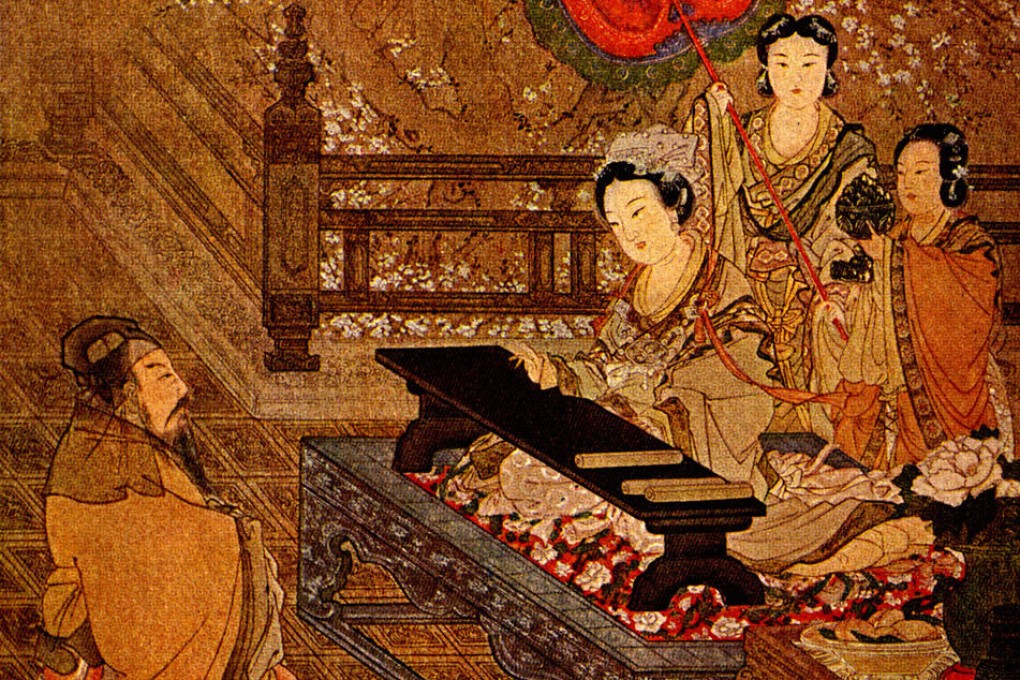 A Zhou dynasty king is entertained by a woman playing the guzheng. The first Zhou king created a feudal system by granting noble titles and territories to the members of his family and his close associates, whose descendants would inherit the titles and lands in perpetuity. Photo: Getty Images