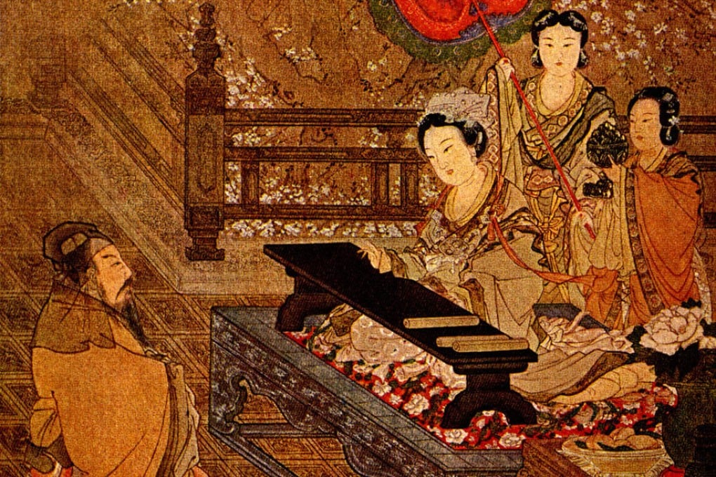 A Zhou dynasty king is entertained by a woman playing the guzheng. The first Zhou king created a feudal system by granting noble titles and territories to the members of his family and his close associates, whose descendants would inherit the titles and lands in perpetuity. Photo: Getty Images