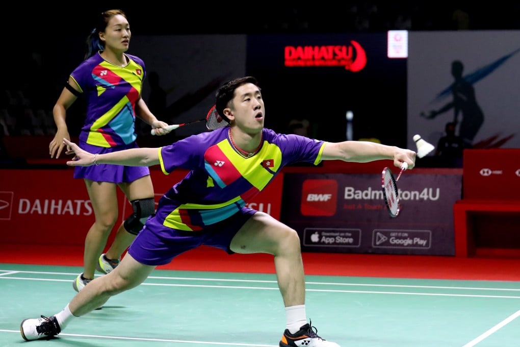 Tang Chun-man (front) and Tse Ying-suet in action against Thom Gicquel and Delphine Delrue of France during their mixed doubles quarter-final match in last month’s Indonesia Masters. Photo: EPA-EFE