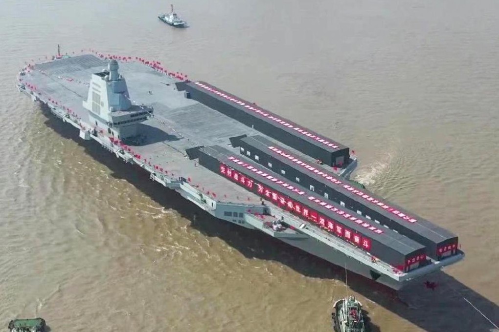 China’s newly launched third aircraft carrier, the Fujian. Photo: Weibo