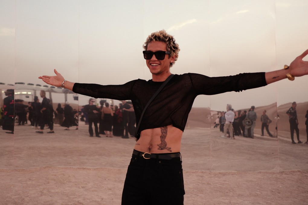American singer/songwriter Dominic Fike was among the celebrity guests at the Saint Laurent spring/summer 2022/2023 menswear show in the Agafay desert near Marrakech, Morocco. Photo: Handout