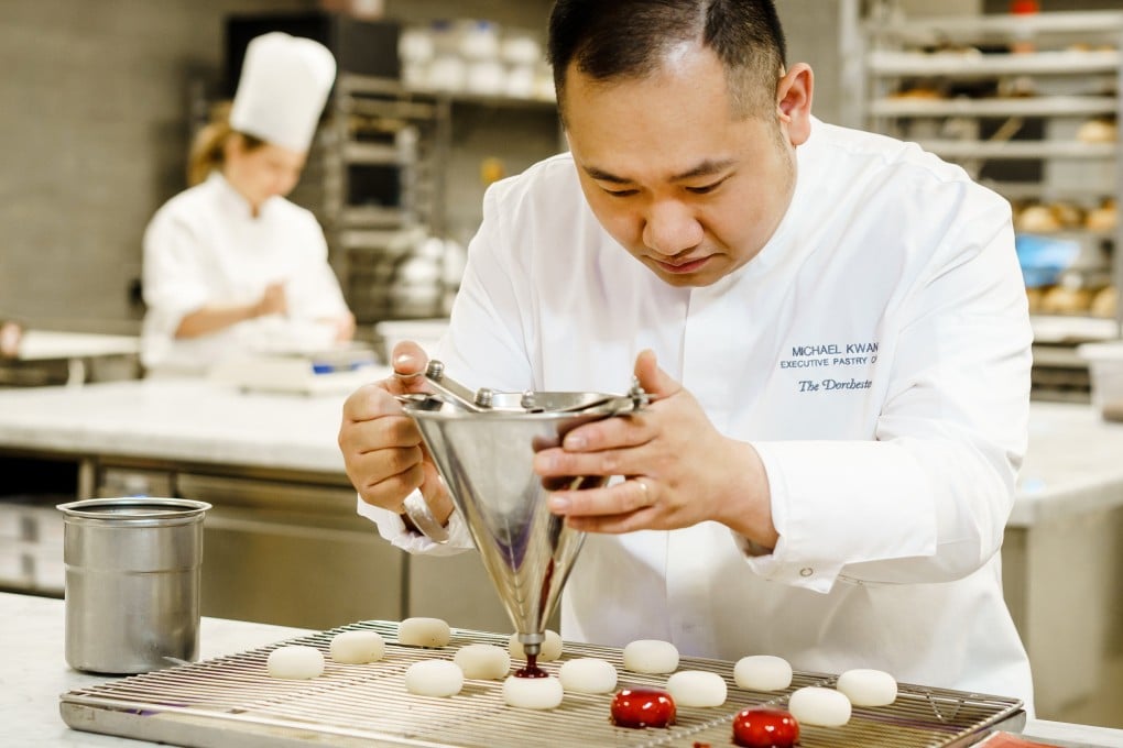 Michael Kwan, Hong Kong-born pastry chef, at work in the kitchens of The Dorchester hotel in London. He recalls the big lesson he learned working at Heston Blumenthal’s restaurant The Fat Duck. Photo: The Dorchester