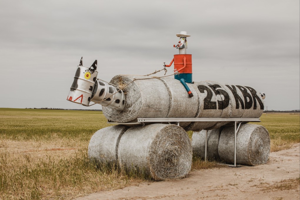 The Tin Horse Highway in Western Australia is lined with horses made using scrap metal – and draws thousands of tourists to the Bush Races in Kulin. Photo: Kulin Bush Races