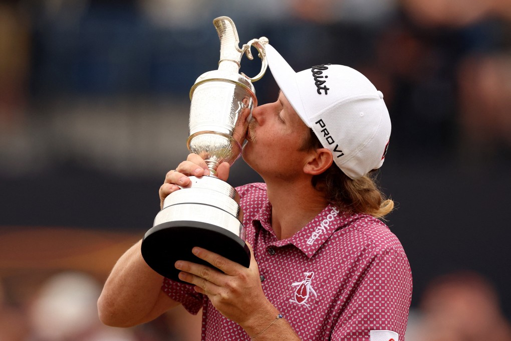 Australia’s Cameron Smith celebrates winning the 150th Golf Open in Britain. Photo: Reuters