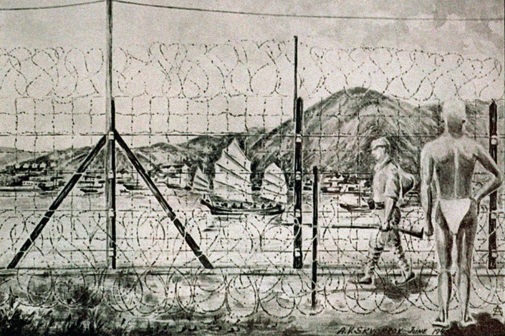A prisoner of war’s sketch of part of the Sham Shui Po camp perimeter. A violinist helped four World War II soldiers escape the camp. Photo: SCMP