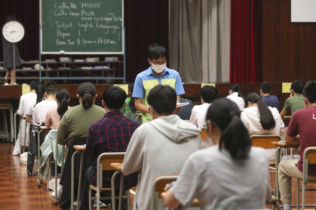 Students taking the Diploma of Secondary Education (DSE) exam. Photo: Xiaomei Chen