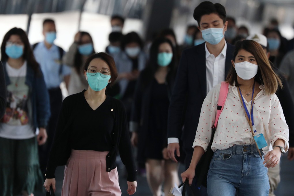 People head to work in Hong Kong’s Central district on April 15, 2020. Retaining skilled women in the workforce and expanding opportunities for them is crucial to driving economic prosperity. Photo: Nora Tam