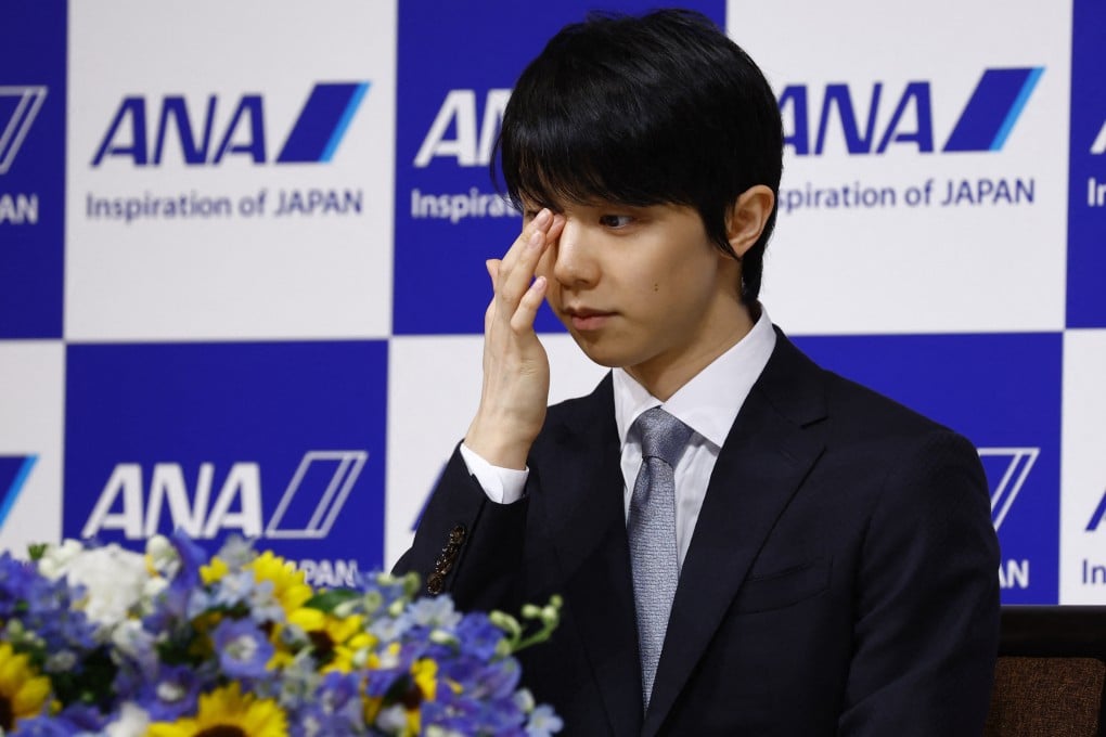 Japanese figure skater Yuzuru Hanyu holds a press conference in Tokyo on July 19, 2022 to announce his retirement. Photo: Reuters