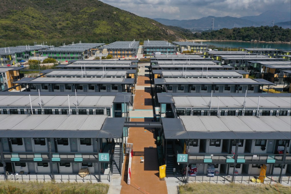 An aerial view of Penny’s Bay Quarantine Centre on Lantau Island. For many, the threat of being incarcerated in a government facility, if one tests positive for Covid-19, is a worse threat than the disease itself. Photo: Sam Tsang