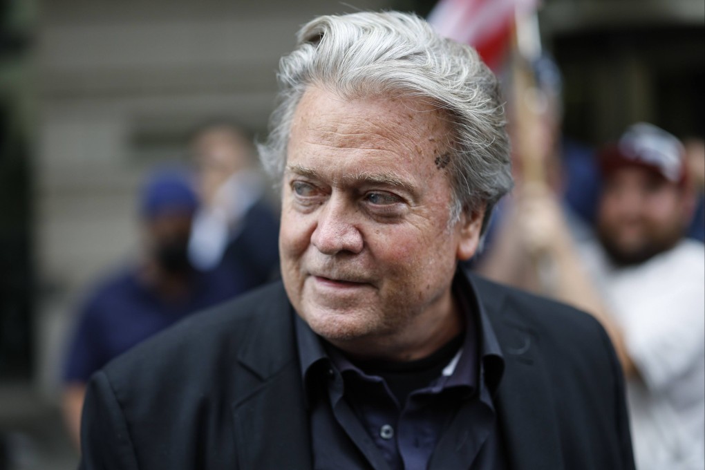 Steve Bannon, former adviser to Donald Trump, exits federal court in Washington on Monday. Photo: Bloomberg