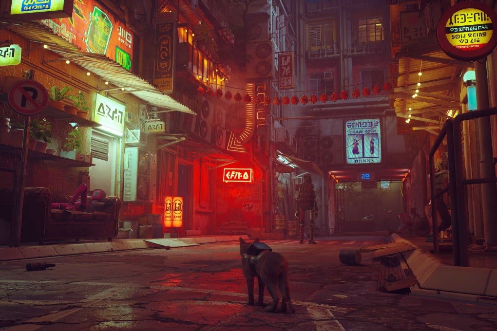 A scene from the video game Stray, in which you play a ginger cat exploring Hong Kong’s former Kowloon Walled City. Seven years in the making, the game is highly engaging. Photo: Annapurna Interactive
