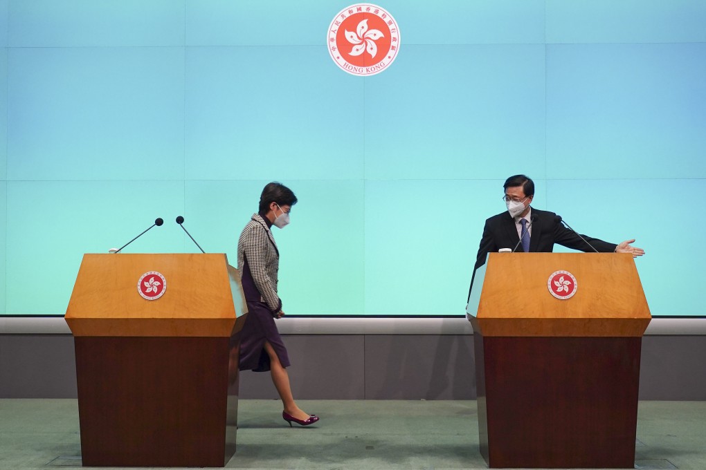 The were questions raised about former chief executive Carrie Lam’s whereabouts just 17 days after she left office. Photo: Robert Ng