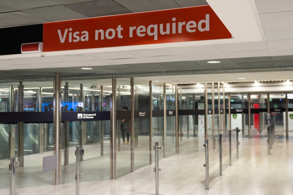 The arrivals area of Rome international airport. An annual ranking of passports based on how many places holders of them can enter visa-free, such as Italy, puts those from Japan first in 2022. Photo: Shutterstock