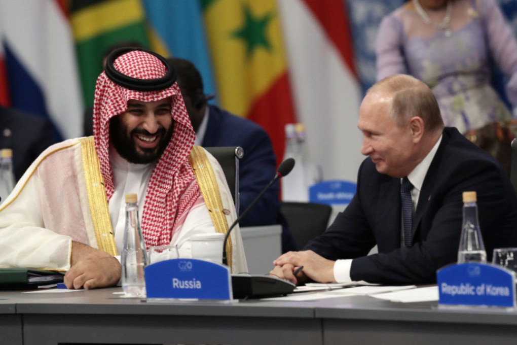 Saudi Arabia’s Crown Prince Mohammed bin Salman and Russia’s President Vladimir Putin attend the G20 Leaders’ Summit in Buenos Aires in November 2018. Photo: AFP
