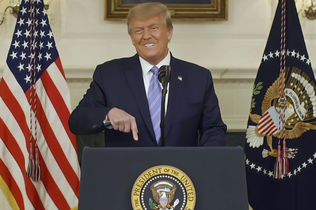 This exhibit from video released by the House Select Committee, shows President Donald Trump recording a video statement at the White House on January 7, 2021. Photo: AP