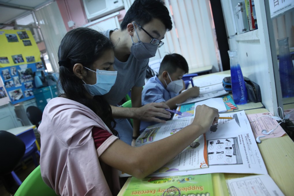 Students learning at IBE centre in Jordan. The language barrier has been cited as one of the primary hurdles to more fully integrating students who are not ethnically Chinese into Hong Kong society. Photo: Edmond So