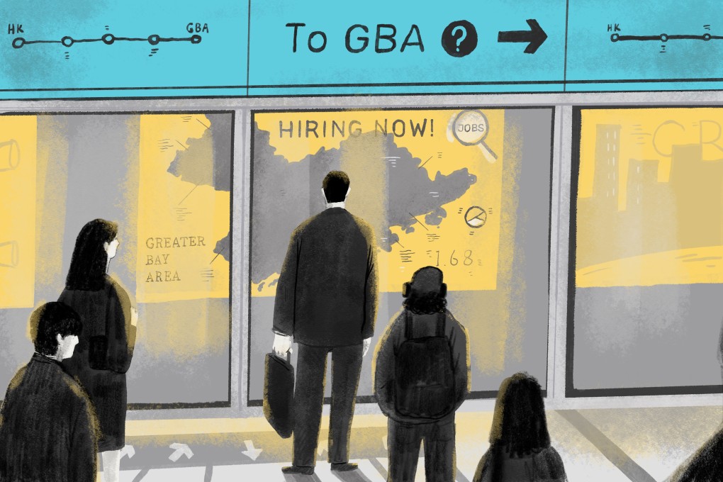 China wants to integrate Hong Kong into the Greater Bay Area, but workers and businesses are put off by the hassle, expense and cultural differences. Experts say it is holding the region’s economic potential back. Illustration: Brian Wang