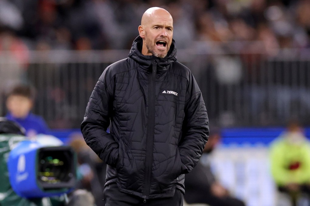 Erik ten Hag, manager of Manchester United, reacts during the friendly against Aston Villa at Optus Stadium in Perth, Australia, on July 23, 2022. Photo: EPA-EFE