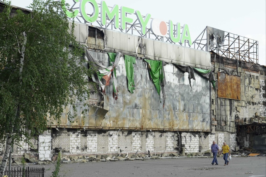 The destroyed Fabrika shopping mall in the city of Kherson, which was one of the first areas attacked by the Russian military. Photo: AFP