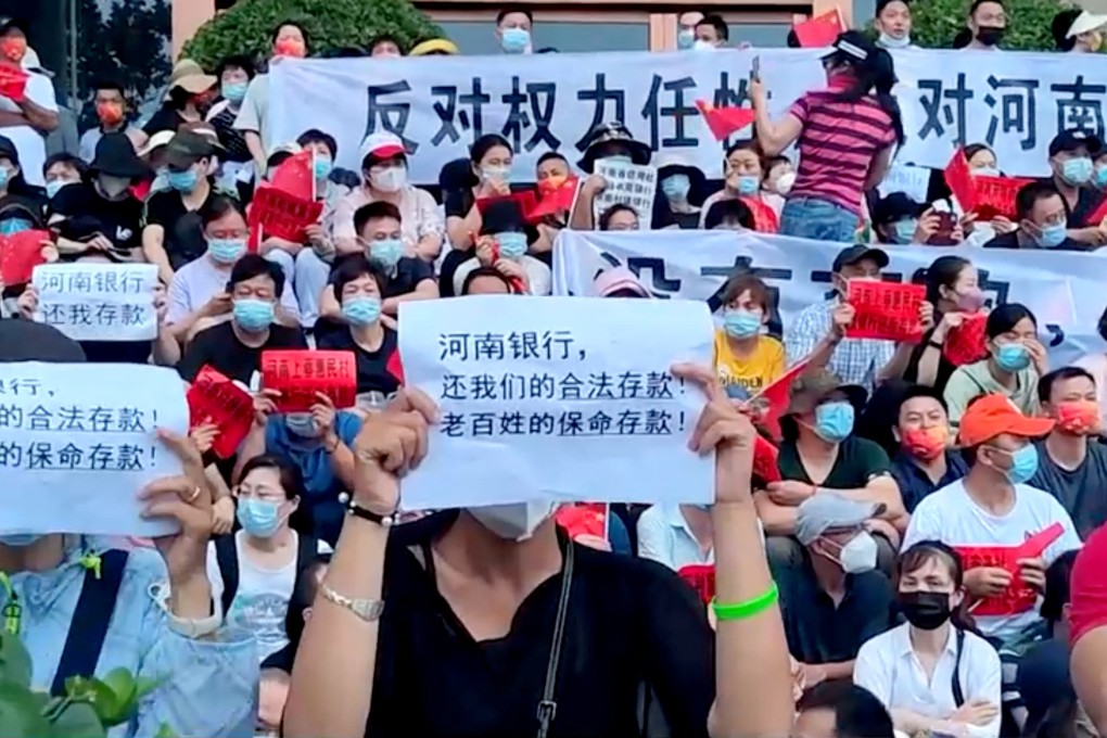 Bank customers have staged protests demanding their money back. Photo: Reuters