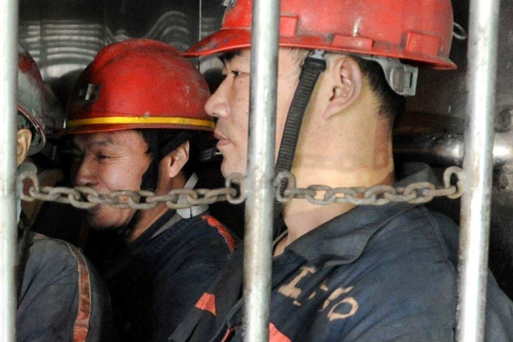Miners prepare to head underground at a coal mine in China. Ten people died on Saturday at a mine in Gansu province. File photo: AFP