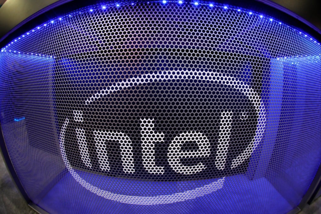 Computer chip maker Intel’s logo is shown on a gaming computer display during the opening day of E3, the annual video games expo revealing the latest in gaming software and hardware in Los Angeles, California, on June 11, 2019. Photo: Reuters