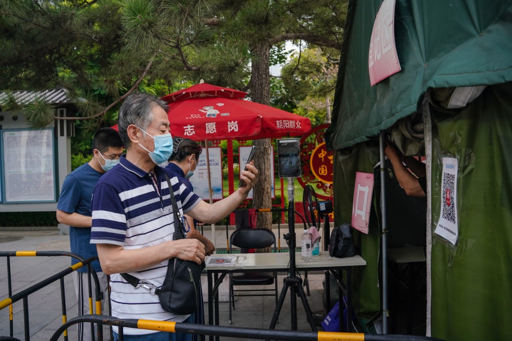 Residents must have a health app on their phones and scan a QR code to gain entry to many places in China. It generates a colour code indicating the person’s Covid-19 risk level. Photo: EPA-EFE