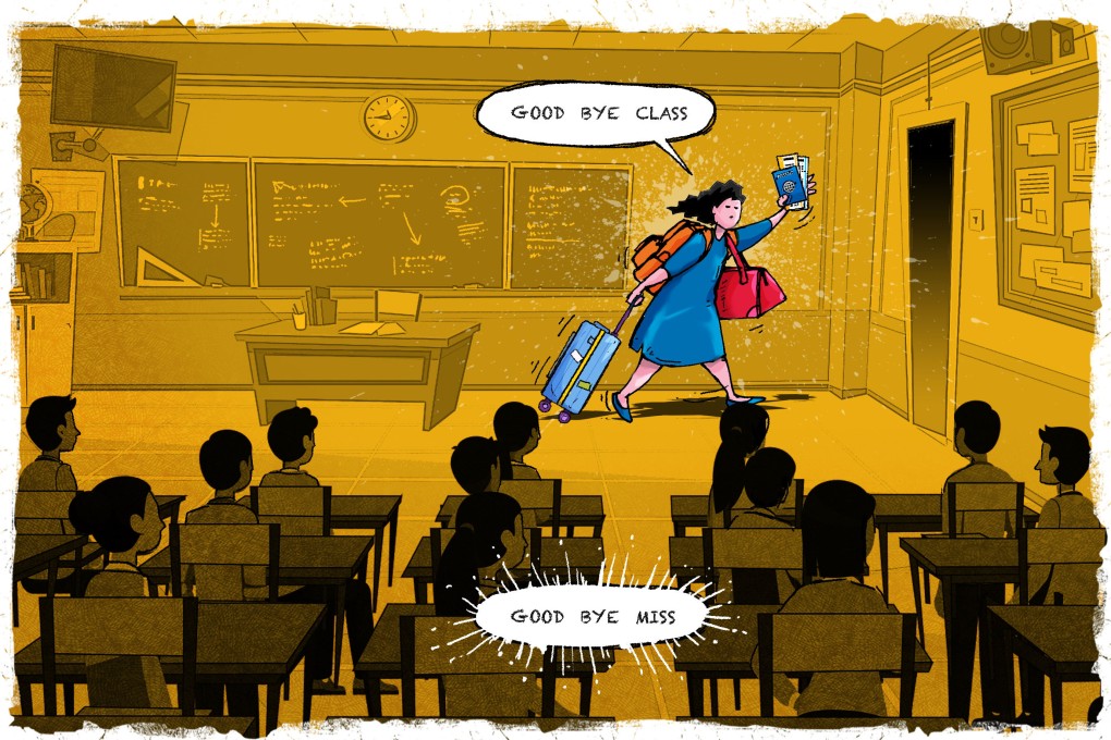 Hong Kong is struggling to replace experienced teachers who have opted to leave the city. Illustration by Henry Wong