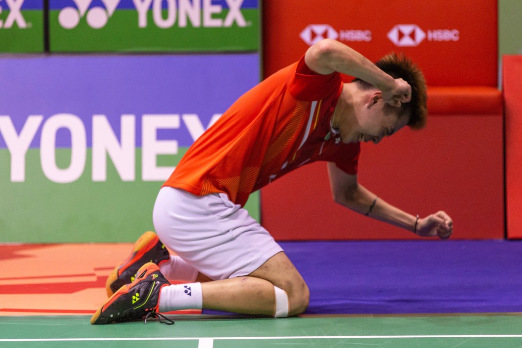 Lee Cheuk-yiu celebrates his victory in the men’s singles after defeating Indonesia’s Anthony Ginting in the final of the 2019 Hong Kong Open at the Coliseum in Hung Hom. The tournament has not been held since. Photo: Kelly Ho