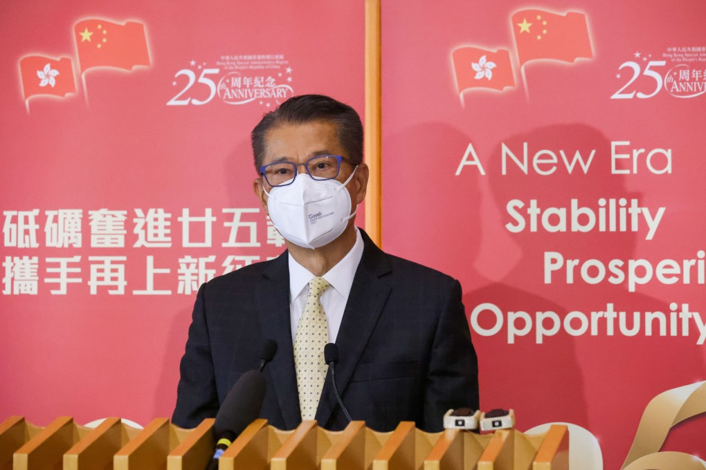 Financial Secretary Paul Chan Mo-po meets the press on Thursday at the government offices in Admiralty. Photo: Dickson Lee