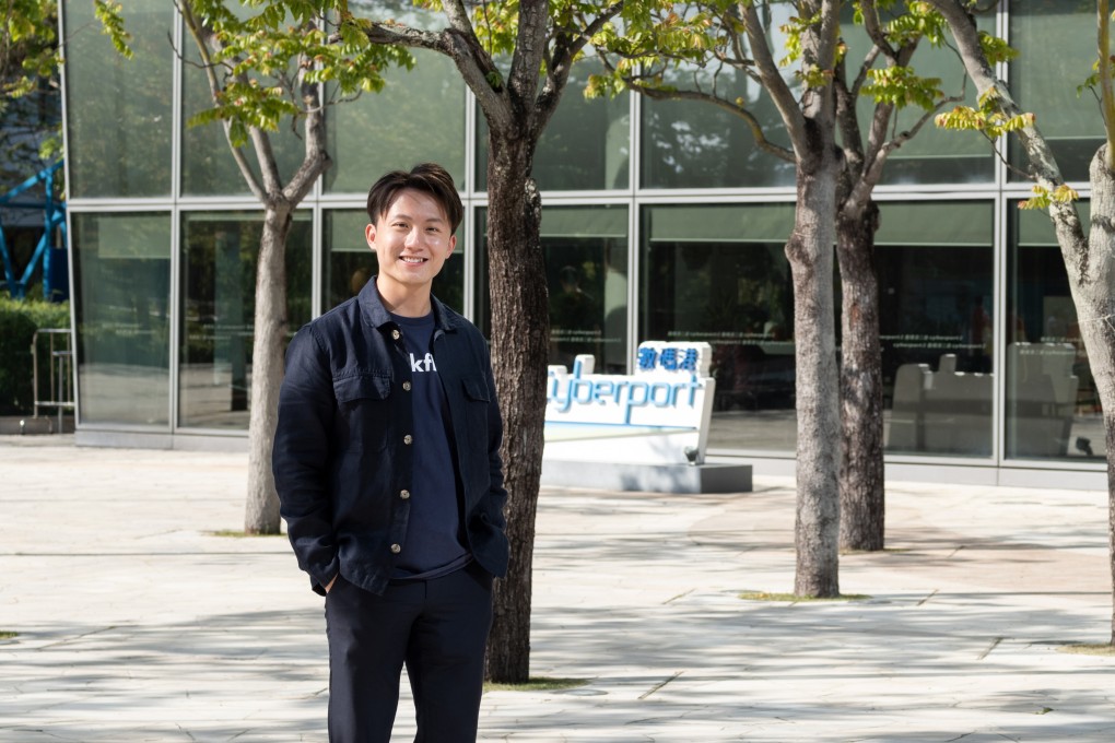 SleekFlow founder and CEO Henson Tsai at the company’s office at Hong Kong incubator Cyberport. Photo: Handout