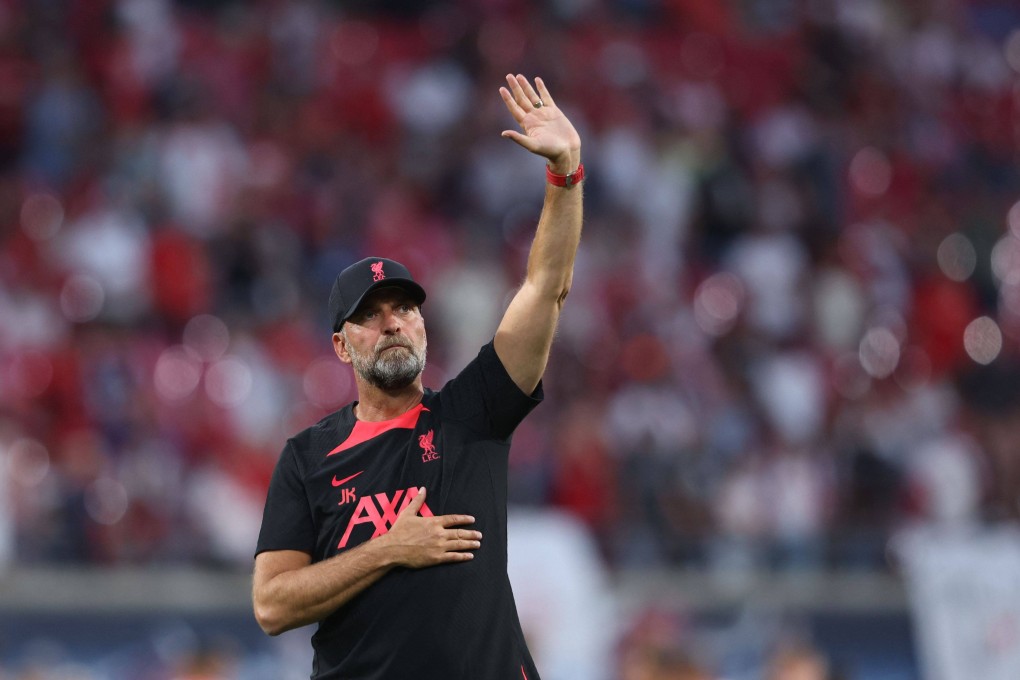 Liverpool’s German manager Jurgen Klopp acknowledges the fans after his side’s friendly against RB Leipzig. Photo: AFP