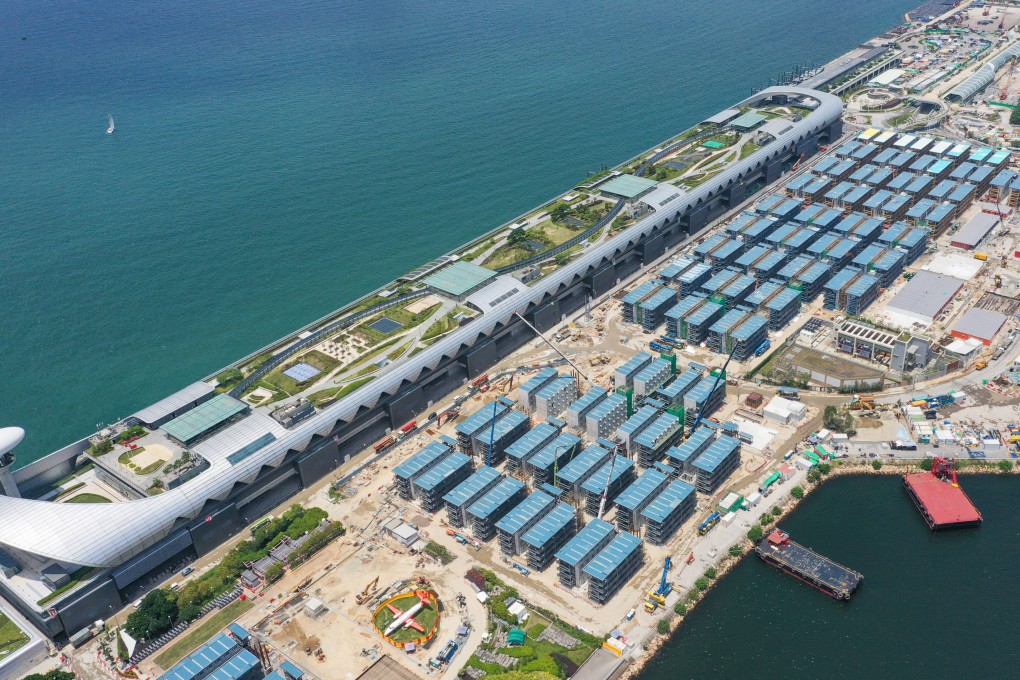 Community isolation facilities at the Kai Tak Cruise Terminal in Kowloon Bay. Photo: Nora Tam