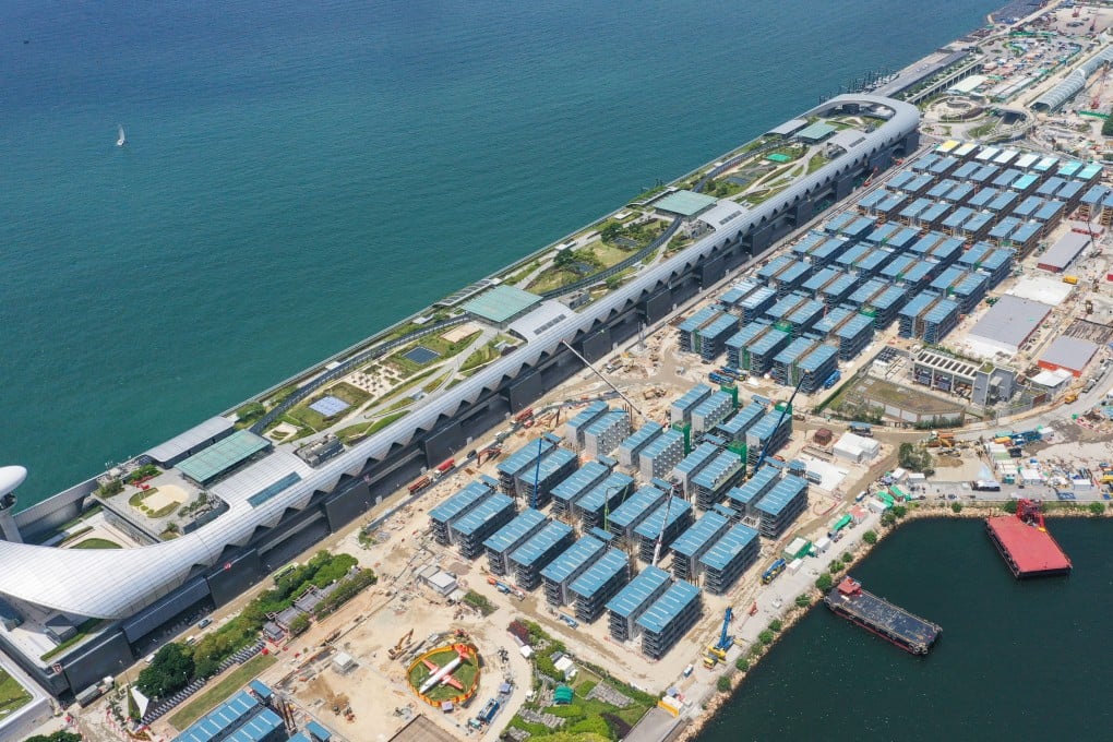 Community isolation facilities at the Kai Tak Cruise Terminal in Kowloon Bay. Photo: Nora Tam