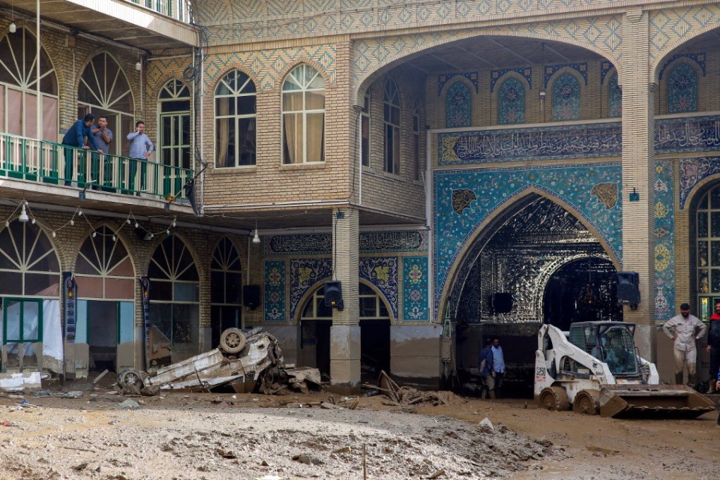 Rescuers working at the site of a flash flood in Imam Zadeh Davood, north-west of Tehran, Iran on Friday. Photo: Iranian Red Crescent / EPA-EFE