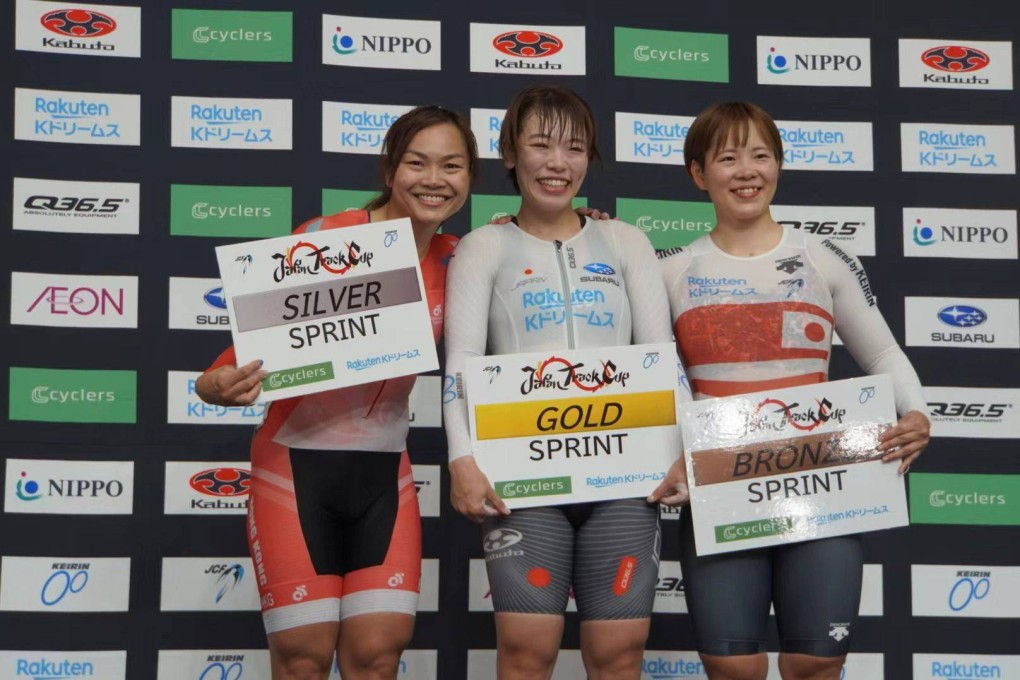 Sarah Lee (left) won another silver medal in the women’s sprint at the Japan Cup II on Saturday. Photo: Hong Kong Cycling Association