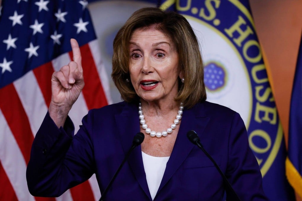 US House Speaker Nancy Pelosi, a Democrat from California, speaks at the US Capitol on Friday. Photo: Bloomberg