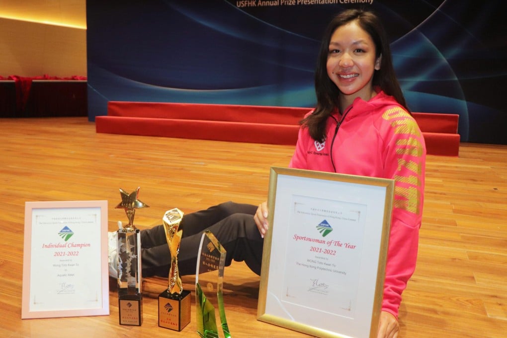 Olympic swimmer Toto Wong Kwan-to won both the USFHK Sportswoman of the year and Individual Champion awards for the first time. Photo: Shirley Chui