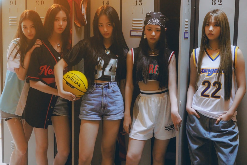 New K-pop girl group NewJeans, whose members are aged between 14 and 18 years old.