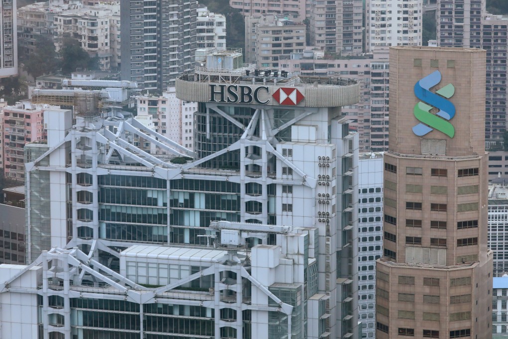 HSBC headquarters and Standard Chartered bank building in Central. Photo: Nora Tam